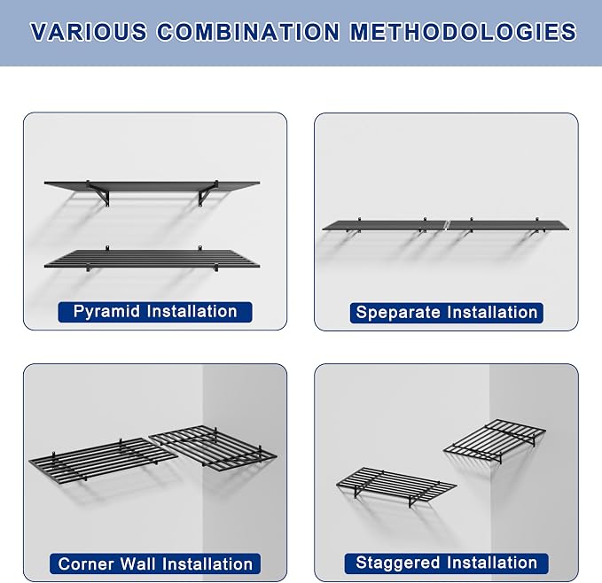 HDDFER Heavy Duty Garage Wall Shelves 24x43 Inch | 2-Pack, wall mounted - Image 6
