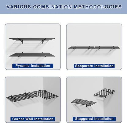 HDDFER Heavy Duty Garage Wall Shelves 24x43 Inch | 2-Pack, wall mounted - Image 6