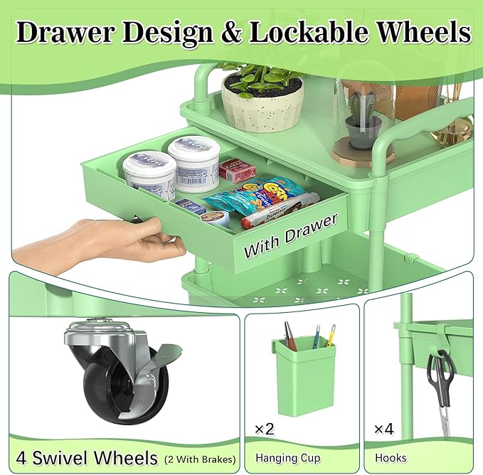 SUNALLY 3-Tier Rolling Cart - Image 3