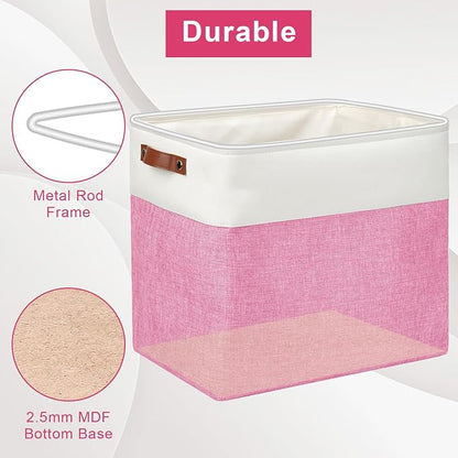 Large Fabric Storage Baskets | 50L Storage Bins, Decorative Linen Closet Baskets - Image 4