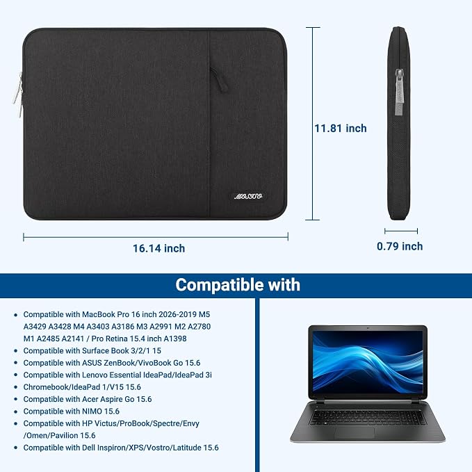 MOSISO Laptop Case 16 inch, 15-15.6 inch Laptop Sleeve Compatible - Image 5