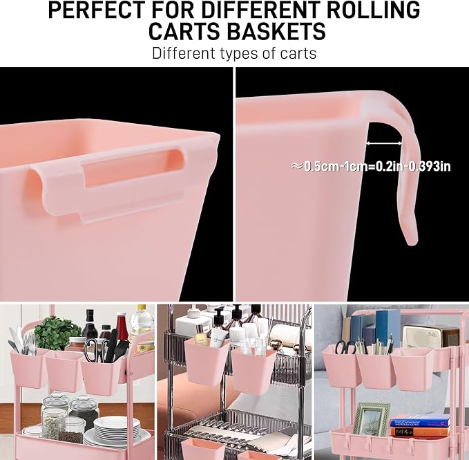 5 Pack Hanging Cup Holders, Space Saving Hanging Storage Basket Pencil Holder - Image 5