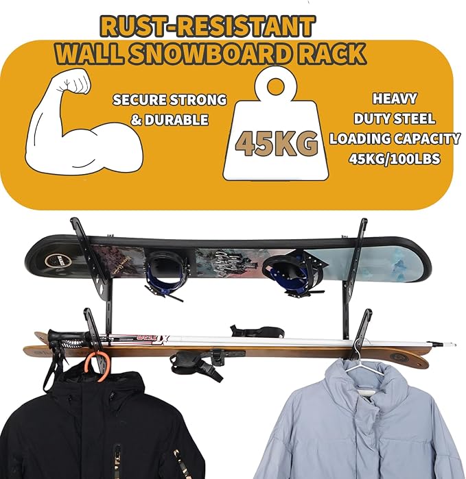 Snowboard Wall Racks, Adjustable Storage Rack - Image 4