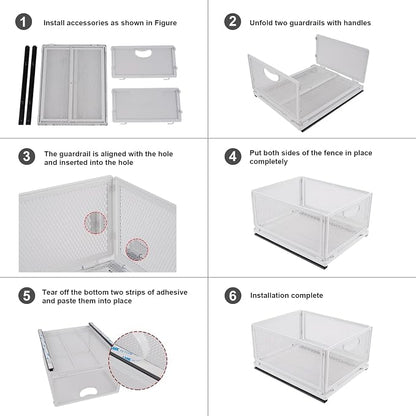 Sliding Cabinet Basket Organizer Drawer Self Adhesive Slide out Pantry Shelves - Image 7