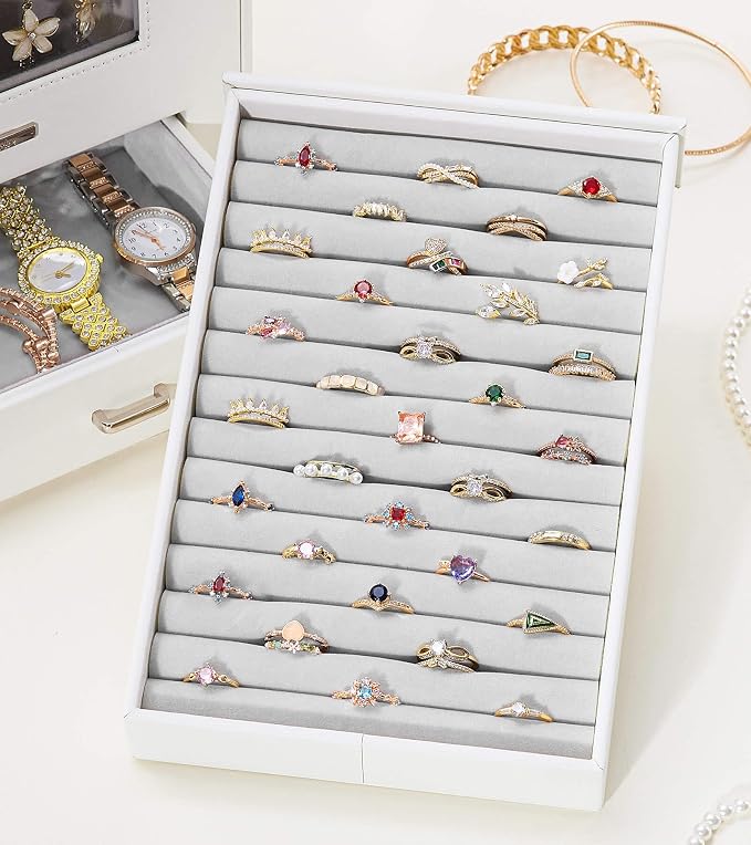 Homde Jewelry Organizer with Transparent Window Necklace Hooks Gift - Image 8