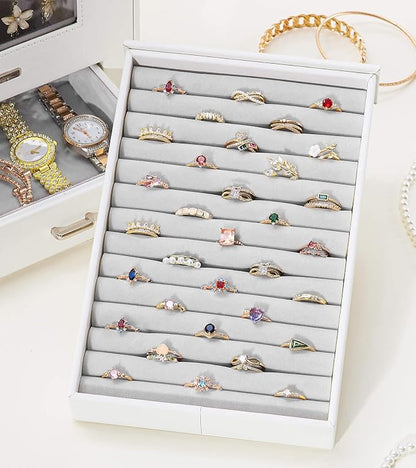 Homde Jewelry Organizer with Transparent Window Necklace Hooks Gift - Image 8