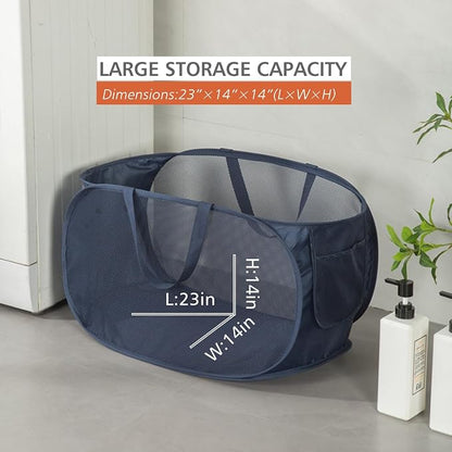 HONOMA Sturdy Mesh Laundry Hamper Basket Bag, Pop up Basket - Image 4