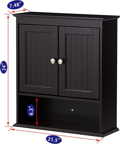 Spirich Bathroom Wall Cabinet Over Toilet, Small Medicine Cabinet Espresso | - Image 3