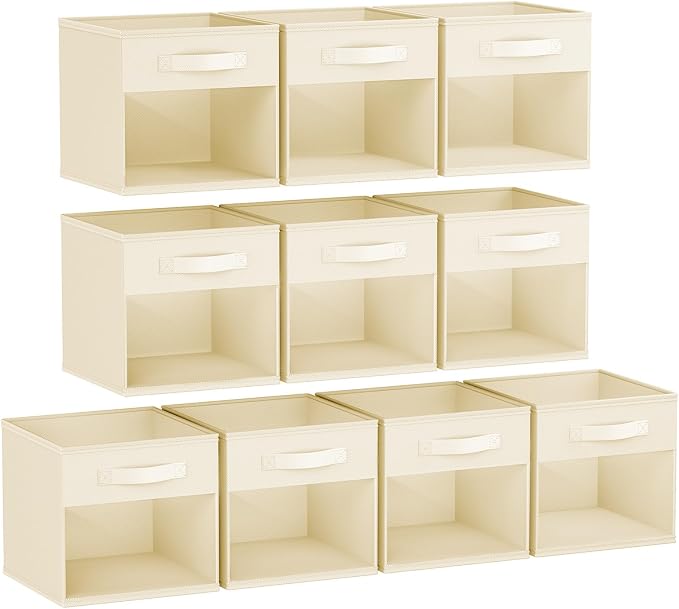 DIMJ Storage Cubes, Cube Storage Bin, 10 Pack Foldable Storage Cubes by DiMJ