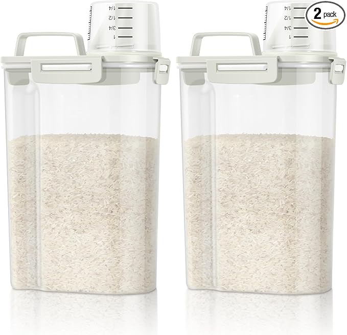 TBMax Rice Container Cereal Storage Container 2 Pack 5 Lbs, Kitchen Pantry Dry by TBMax
