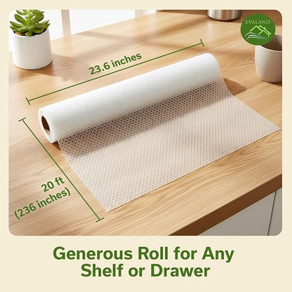 EVALAND Shelf Liners for Kitchen Cabinets Non-Adhesive 23.6" x 20 FT Clear - Image 2
