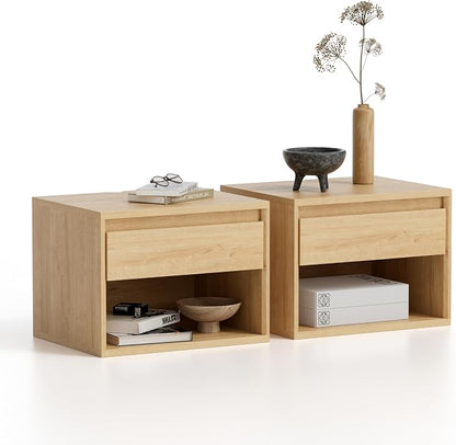 Floating Nightstands Set of 2, Mid Century Modern End Table - Image 6