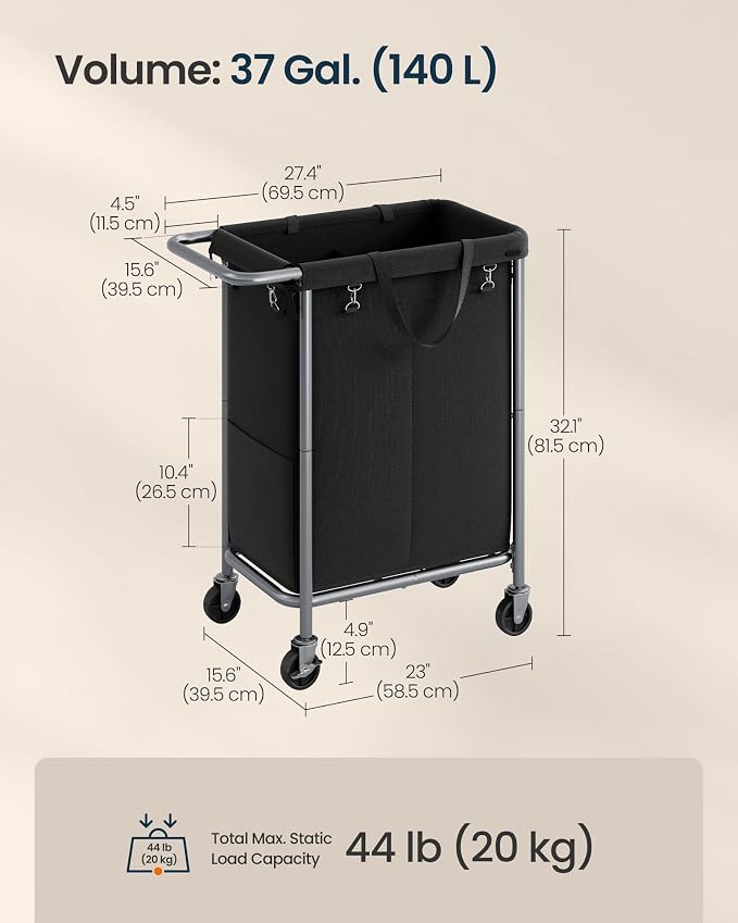 SONGMICS HOME Rolling Laundry Basket - Image 7