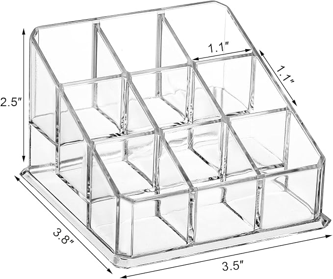 Foraineam 6 Pack Lipstick Holder Organizer, 9 Spaces Clear Lip Stick Storage - Image 2