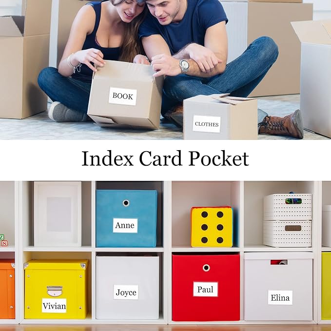 Chinco 100 Self Adhesive Pocket Index Card Pockets Index Card Holder Storage - Image 5