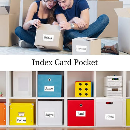 Chinco 100 Self Adhesive Pocket Index Card Pockets Index Card Holder Storage - Image 5