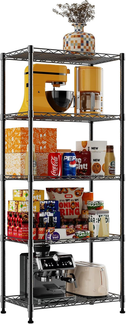 REGILLER 5-Wire Shelving Metal Storage Rack Adjustable Shelves, Standing - Image 8
