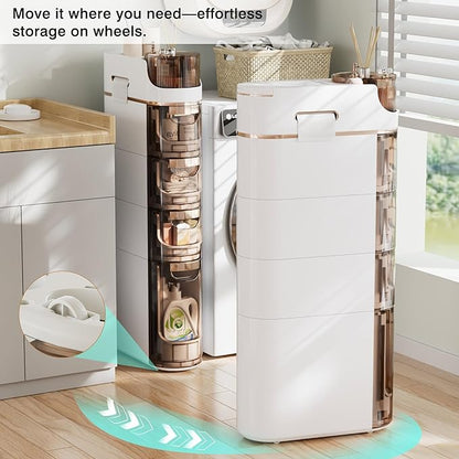 VECELO 4-Tier Slim Bathroom Storage Cabinet - Image 4