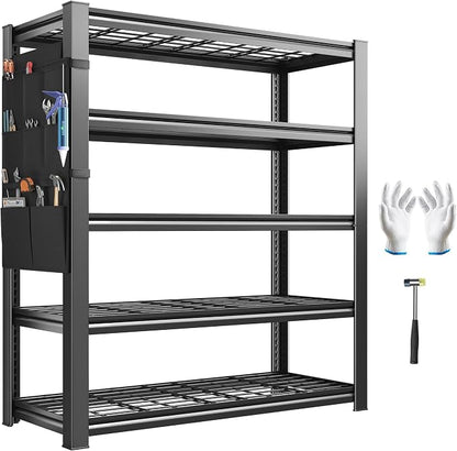 REIBII Storage Shelves, Heavy Duty Garage Shelving Load 2500LBS, 5-Tier Garage by REIBII
