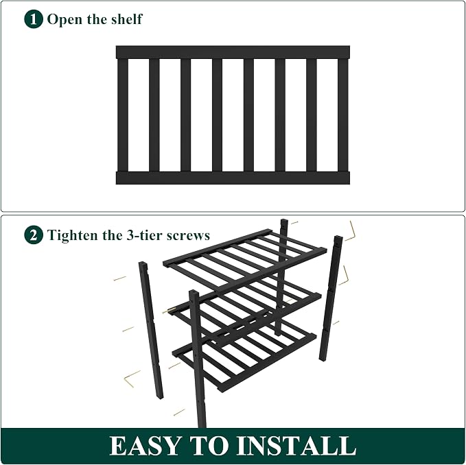 Smiry Bamboo Shoe Rack for Closet, 3 Tier Small Wooden Stackable Shoe Organizer - Image 6