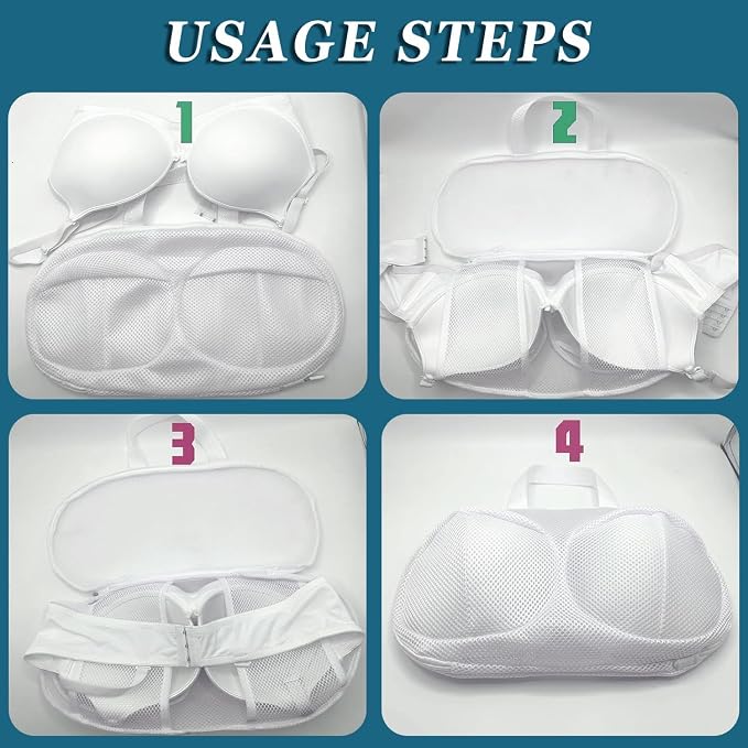 4 Pack Large Bra Laundry Bags for Washing Machine, Lingerie Bag for Washing - Image 4