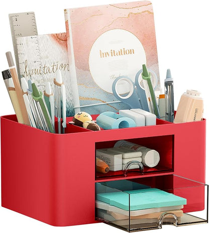 Marbrasse Pen Organizer with 2 Drawer, Desk Organizers and Accessories with 5 by Marbrasse