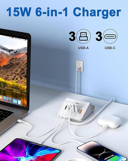 VHBW USB Charging Station, 6 Port 3USB-A and 3USB-C Charging Station - Image 2