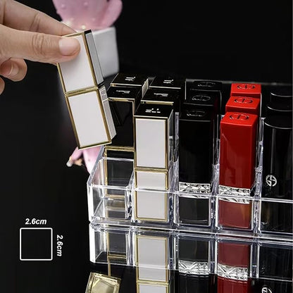 Clear Acrylic Lipstick Lip Gloss Organizer 12 Slots Comestic Display Holder - Image 6