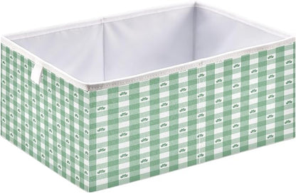 Green White Gingham Pattern Shamrocks Closet Organizers Storage Cubes Storage - Image 2