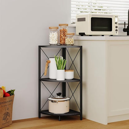 Snughome Corner Shelf with Metal Frame, 3 Tier Corner Storage Organizer - Image 4