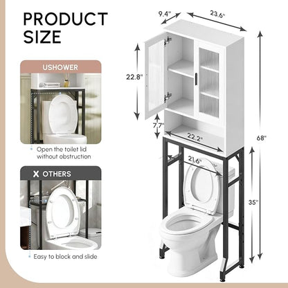White Over The Toilet Storage Cabinet - Image 2