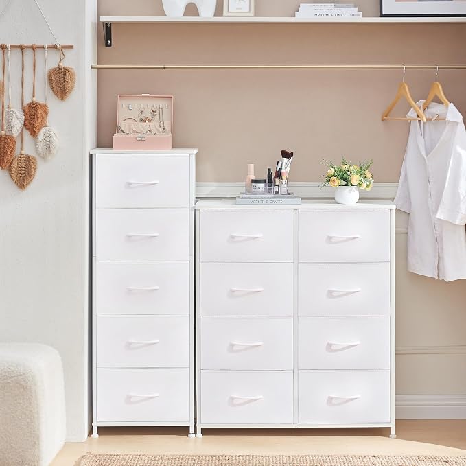 Somdot Tall Dresser for Bedroom, 5 Drawer Storage Cabinet, Steel Frame - Image 9