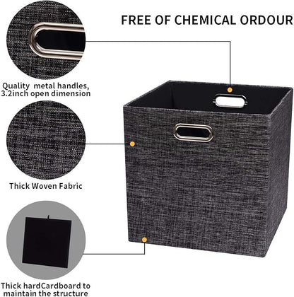 Posprica Collapsible Storage Cubes, 11×11 Heavy Duty Fabric Stroage Basket Bins - Image 2