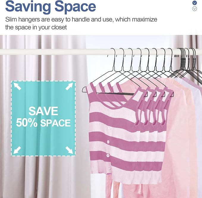 SPECILITE Wire Hangers 50 Pack, Metal Wire Clothes Hanger Bulk - Image 2