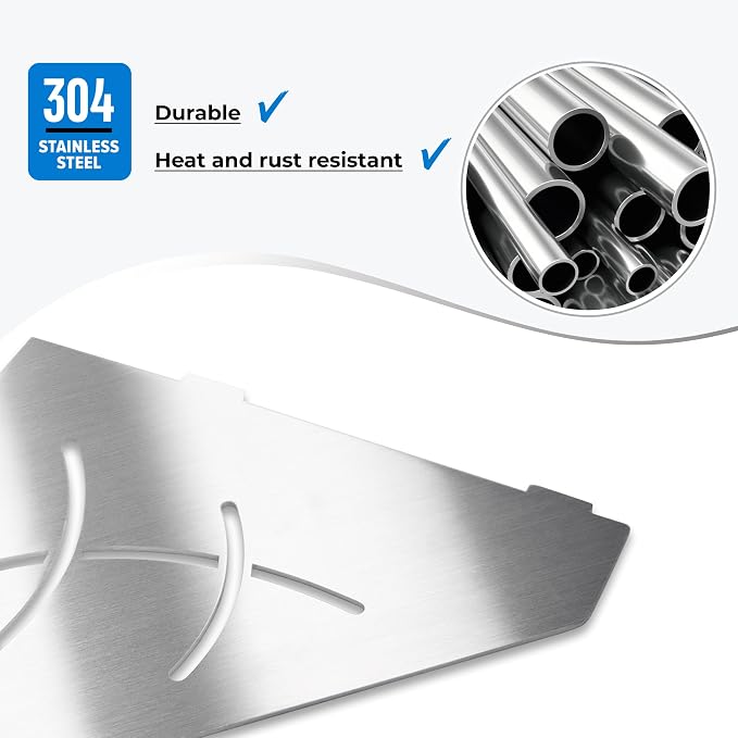 FerdY 2-Pack 10" Brushed Nickel Recessed Corner Shower Shelf, - Image 3