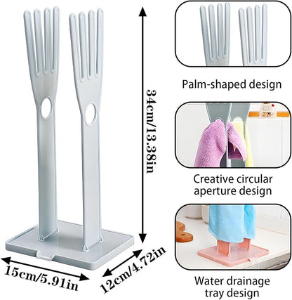 2 PCS Kitchen Glove Holder Kitchen Glove Stand Holder Rubber Glover Drying - Image 2