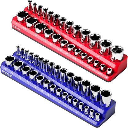 3/8 Inch Magnetic Socket Organizer, Holds 56 Pcs Standard and Deep Size Sockets by NOEAIKE