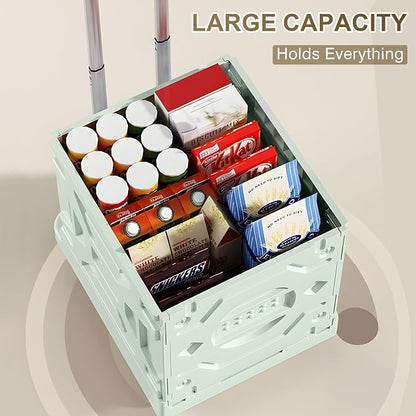 VECELO 66LHeavy-Duty 2-in-1 Foldable Utility Cart, Large Capacity Rolling Crate - Image 4