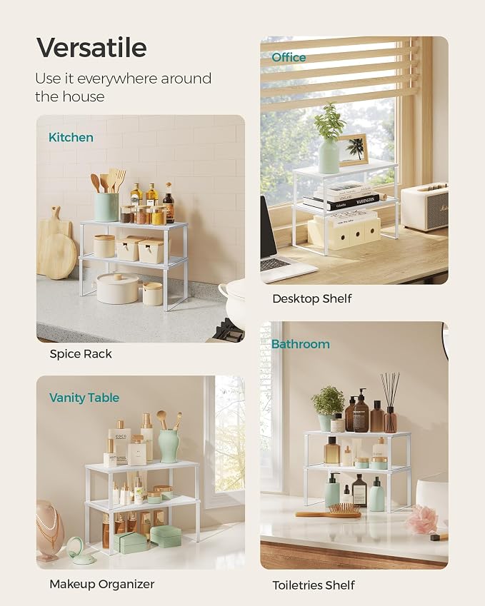 SONGMICS Cabinet Organizer Shelf, Kitchen Storage, Spice Rack, Expandable - Image 6