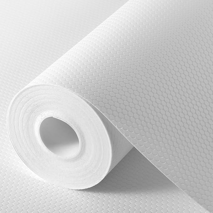 White Shelf Liners for Kitchen Cabinets Non Adhesive Drawer Liner for Bathroom by StaHom