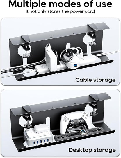 NODOCA No Drill Under Desk Cable Management Tray, Punch-Free Clamp on, Metal - Image 6
