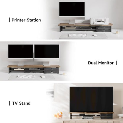 Fenge Monitor Stand, Dual Monitor Riser, 42.5inch Large Desk Computer Monitor - Image 5