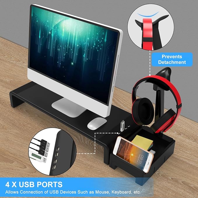 Adjustable Monitor Stand Riser, Computer Monitor Stand - Image 2