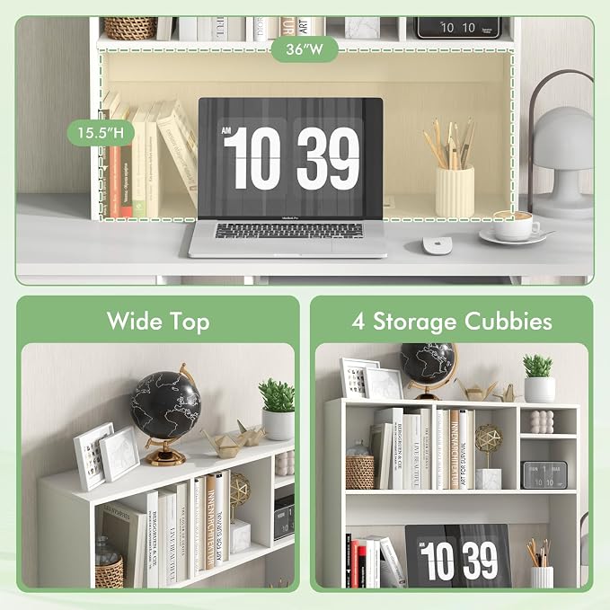 Tangkula Desktop Bookshelf, Countertop Storage Hutch - Image 5
