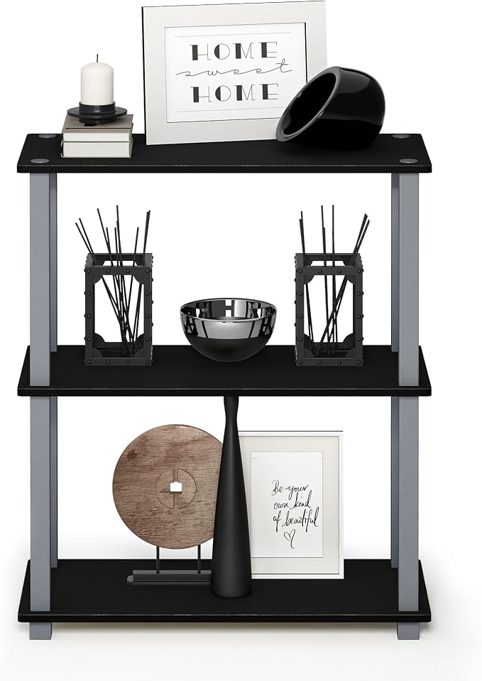 Furinno TURN-S-TUBE Storage Shelves, 3-Tier Book Shelf, Corner Shelf, Toolless - Image 4