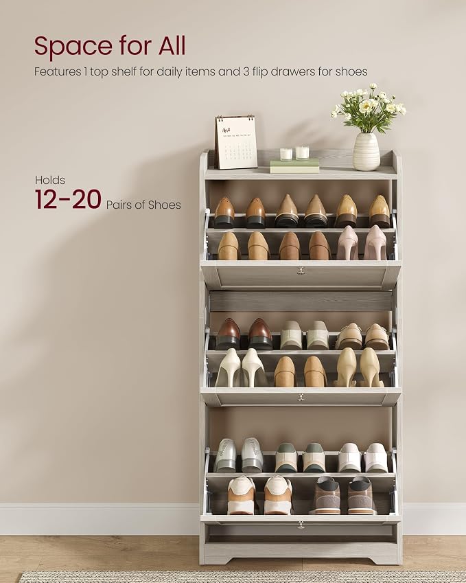 VASAGLE Shoe Organizer, Adjustable Dividers, Oatmeal Beige | Adjustable and - Image 4