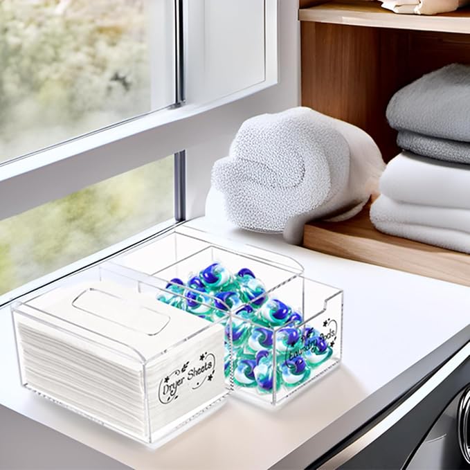TOPZEA Dryer Sheet Holder, 2 in 1 Dryer Sheet & Pods Container Dispenser - Image 8