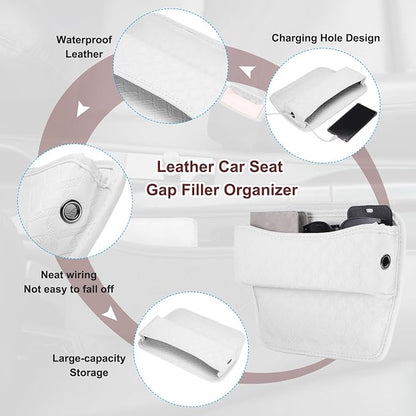 HARFINGTON Car Seat Gap Filler Organizer 11.5 x 8 x 2.1 Inch Leather Universal - Image 3