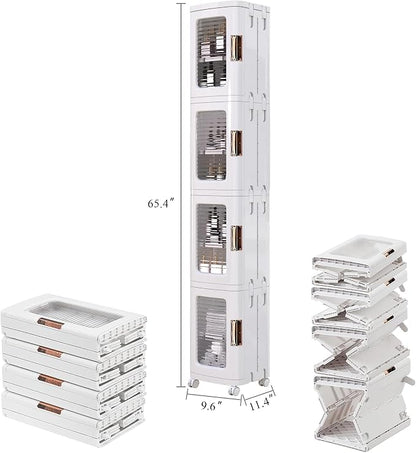 VECELO 4-Tier Tall Narrow Storage Cabinet - Image 2