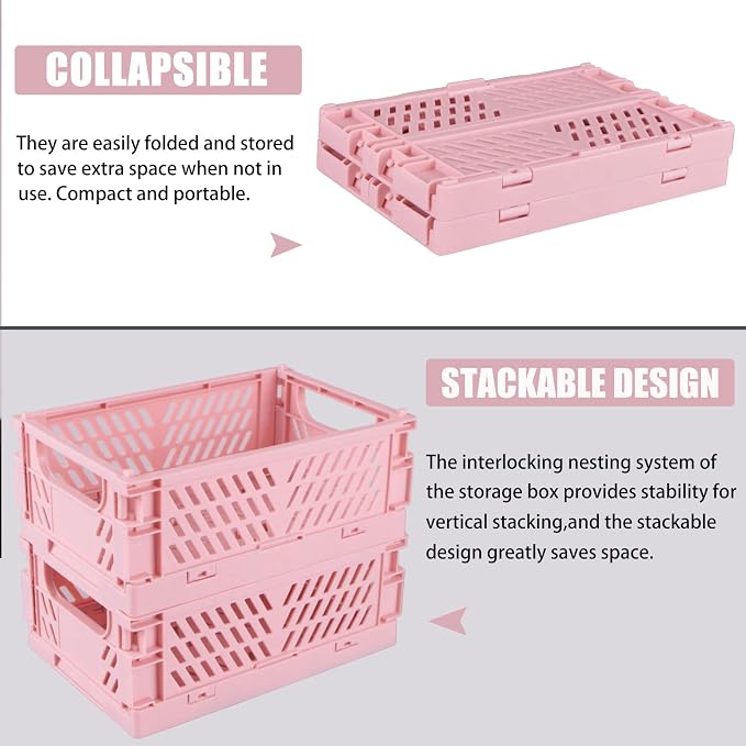 Tixill 2-Pack Mini Foldable Plastic Baskets - Image 3